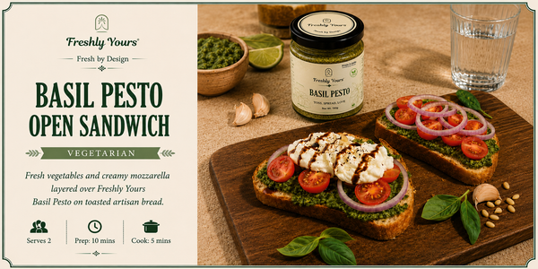 BASIL PESTO OPEN SANDWICH